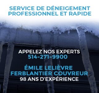 Service de Déneigemen de toiture Montréal Émile Lelievre Ferblantier couvreur 2
